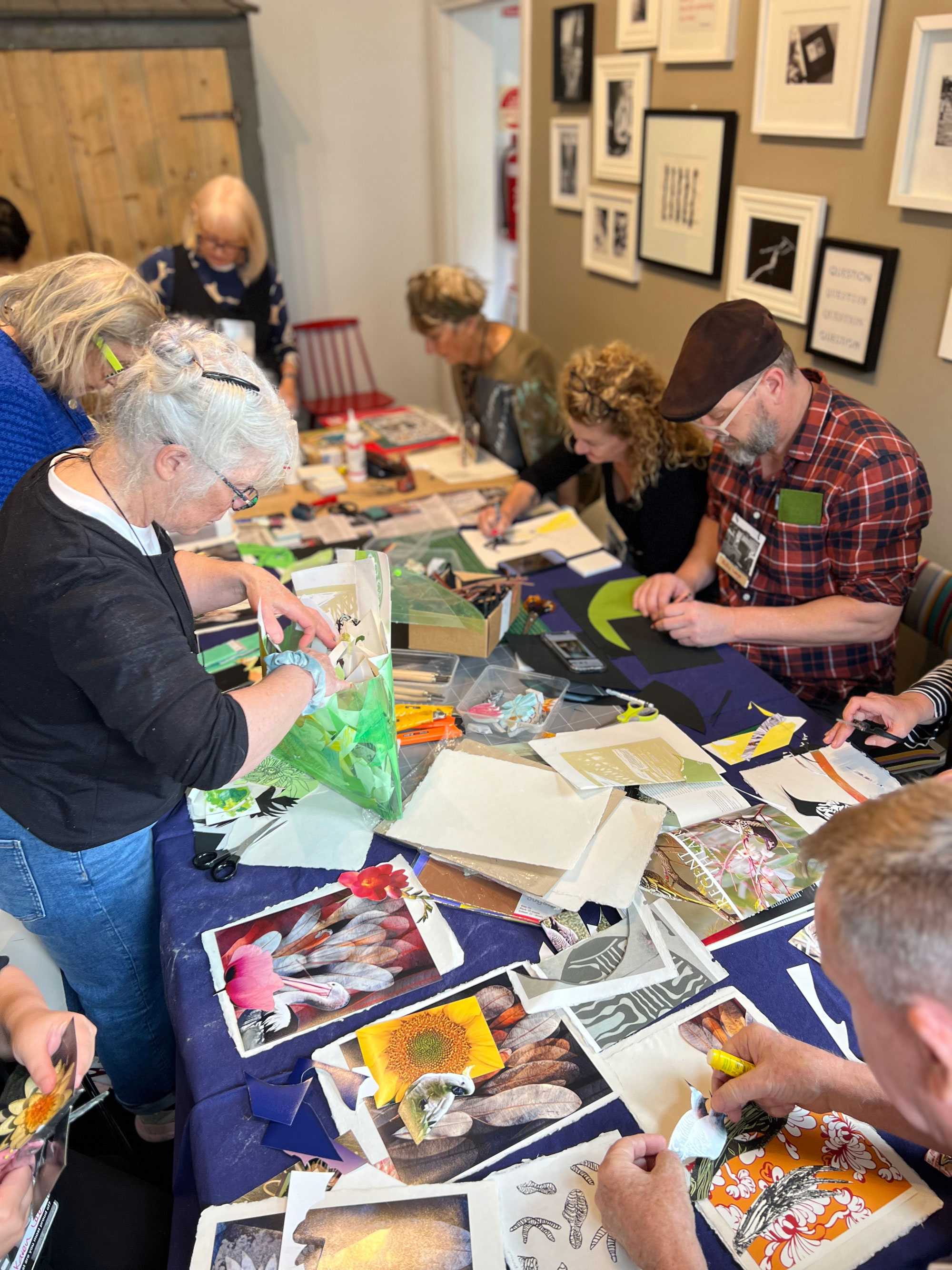 Corban and Blair, Collage Print Workshop, 2024, Image Courtesy of the Artist